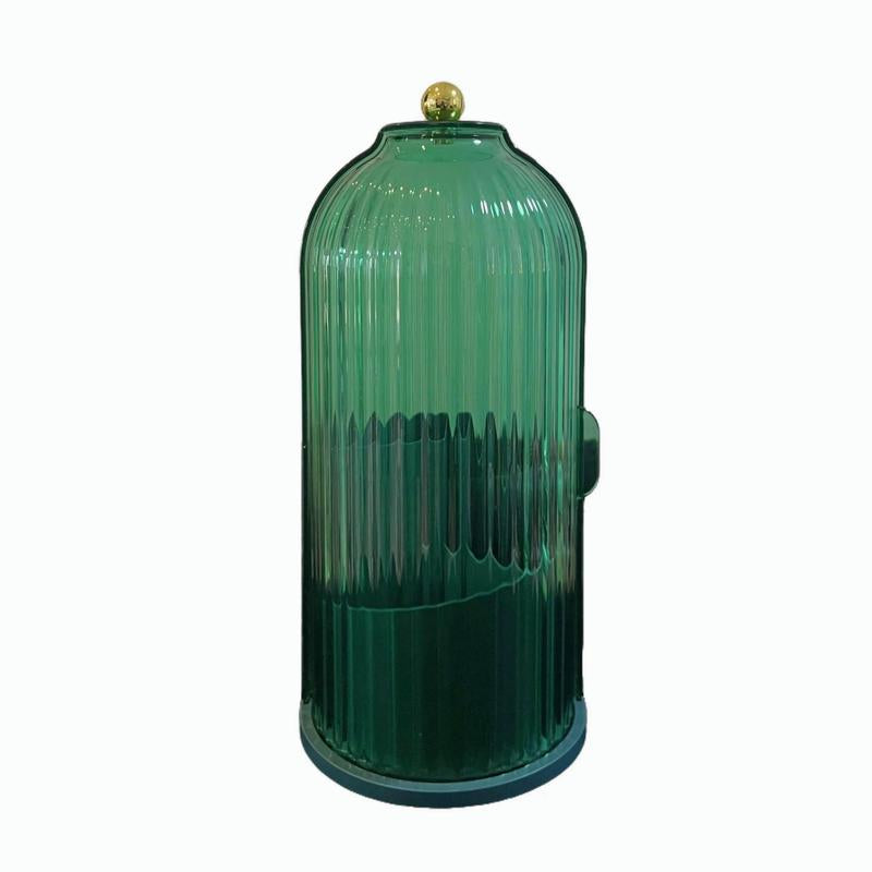 Stylish 360° Rotating Makeup Brush Holder with Lid - Dustproof & Space-Saving Organizer for Your Vanity