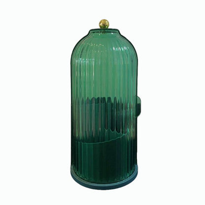 Stylish 360° Rotating Makeup Brush Holder with Lid - Dustproof & Space-Saving Organizer for Your Vanity