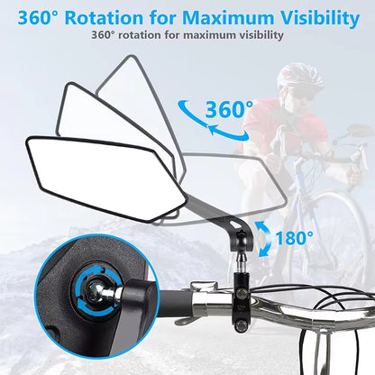 Enhance Your Ride with the Adjustable 360° Rotatable Bike Rearview Mirror - Perfect for Bicycles, E-Bikes, and Scooters