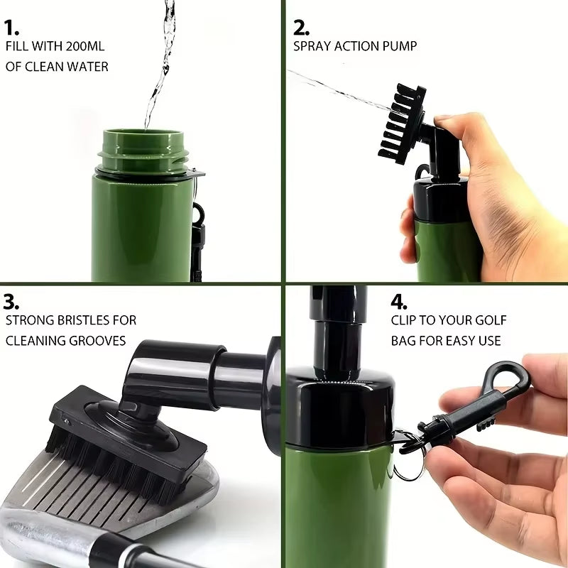 Revolutionary Golf Club Cleaner Brush with Leakproof Reservoir - Keep Your Clubs Sparkling Clean!