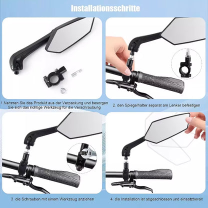 Enhance Your Ride with the Adjustable 360° Rotatable Bike Rearview Mirror - Perfect for Bicycles, E-Bikes, and Scooters