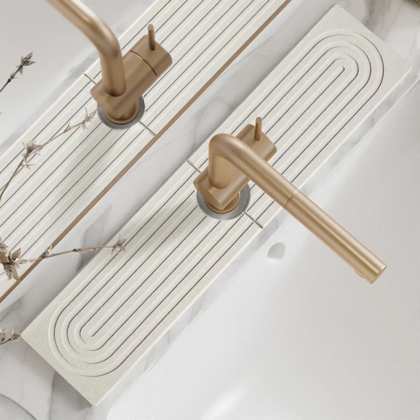 Transform Your Kitchen with the Ultimate 2-Piece Diatomite Fast Drying Faucet Mat - Super Absorbent Moisture Splash Guard for Sinks and Counters