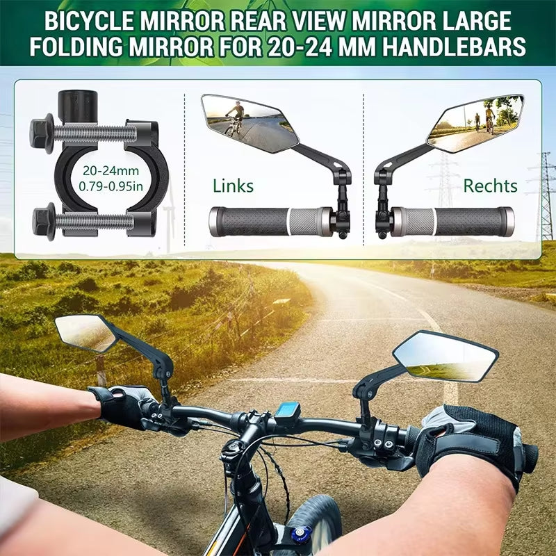 Enhance Your Ride with the Adjustable 360° Rotatable Bike Rearview Mirror - Perfect for Bicycles, E-Bikes, and Scooters